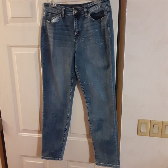 Judy Blue Boyfriend Fit Splattered Distressed Hem Women's Jeans JB82346DK - Picture 4 of 9